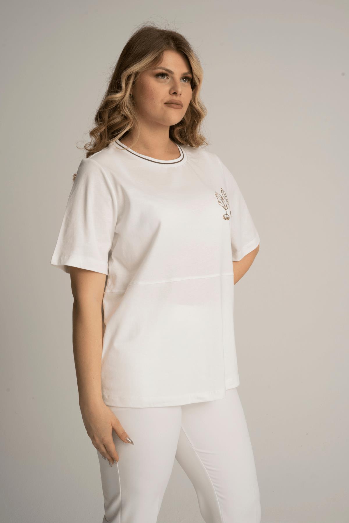 Kadın Oversize Pamuklu Beyaz Bluz