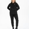 Kadın Beli Ve Paçası Lastikli Cepli Siyah Pamuklu Pantolon