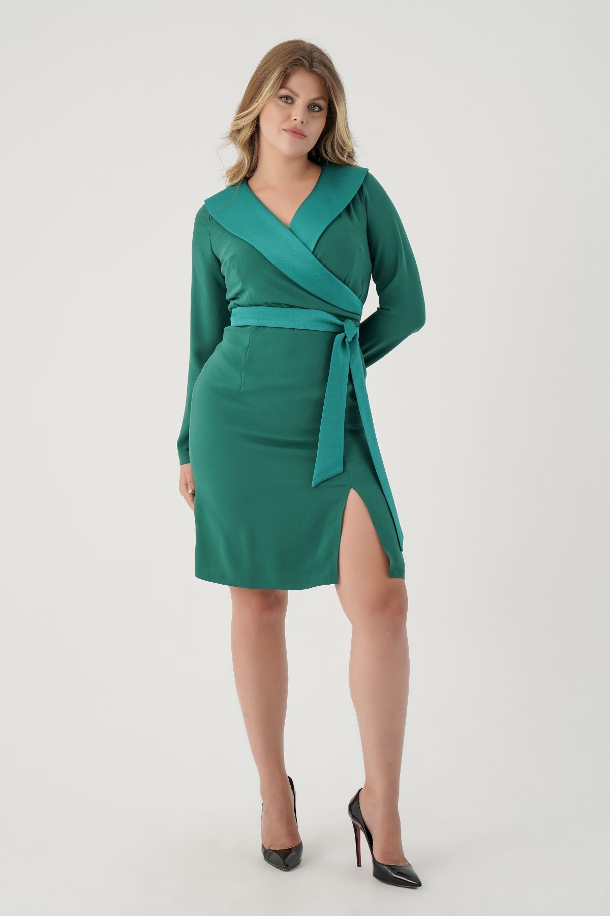 Kadın Yeşil Kruvaze Elbise