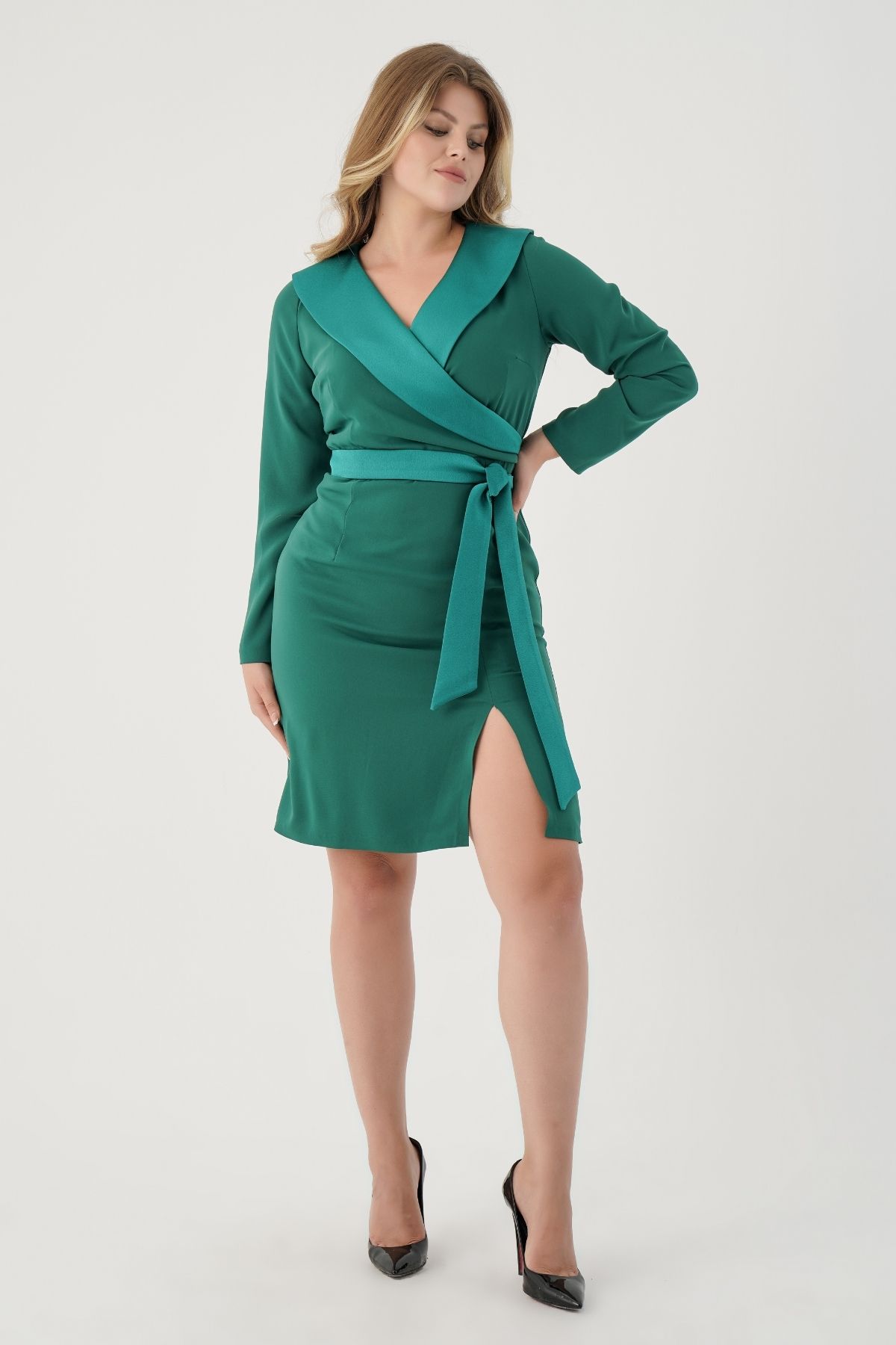 Kadın Yeşil Kruvaze Elbise